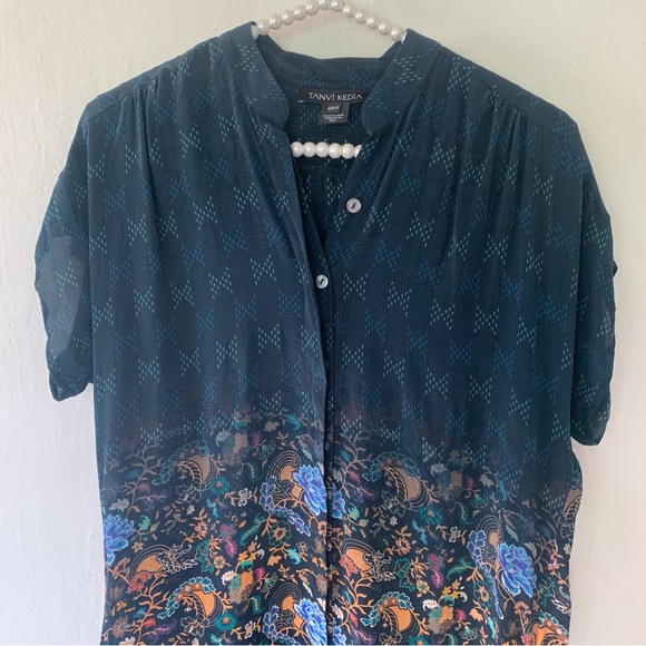 Anthropologie Tanvi Kedia Tansey Silk Tunic Dress - Picture 7 of 14